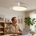 Smart Ceiling Fan with LED Light — App & Remote Control, 42 Inch, Dimmable, Invisible Blades