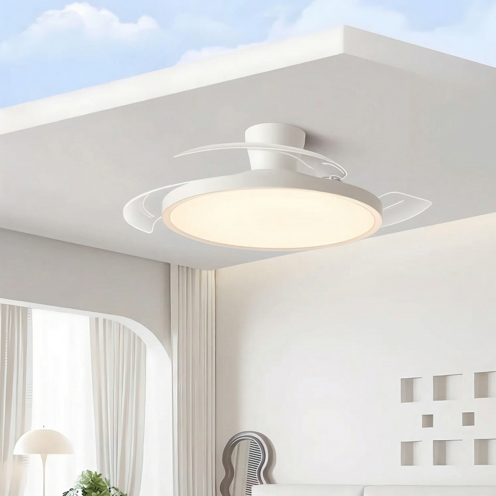 Smart Ceiling Fan with LED Light — App & Remote Control, 42 Inch, Dimmable, Invisible Blades