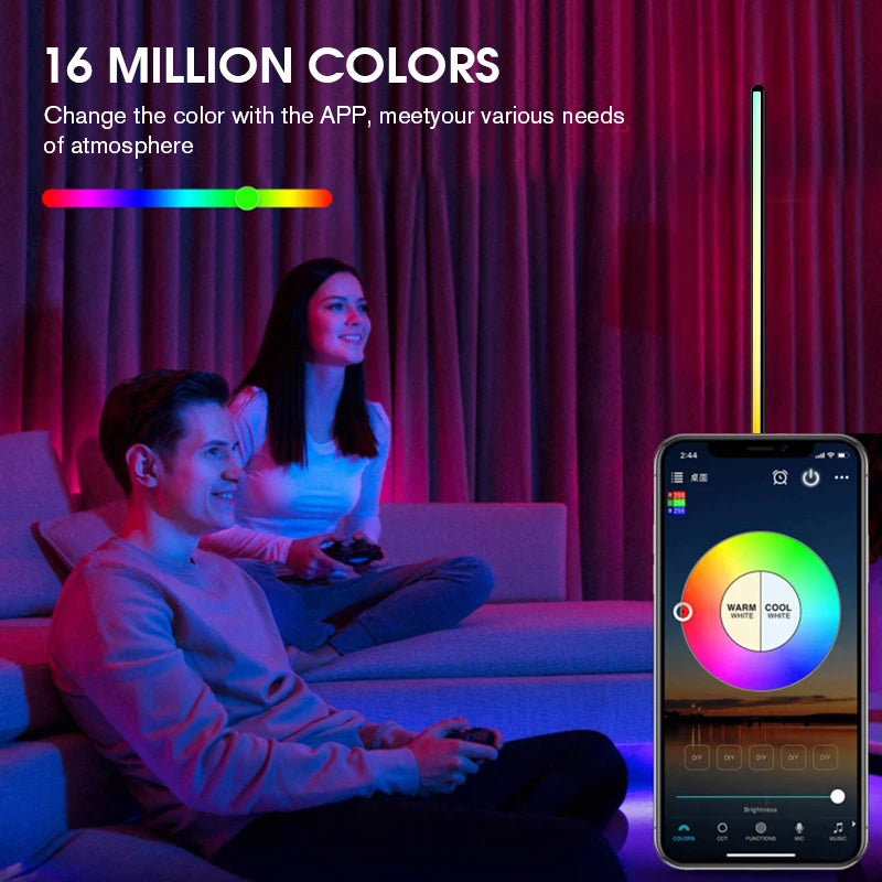 Smart RGB Corner Floor Lamp — 16 Million Colours, Music Sync, App & Remote Control, 150cm