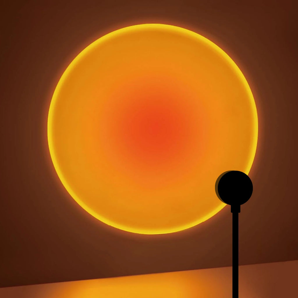 Sunset Projection Lamp — Rotatable Atmosphere Light, USB Powered, Living Room & Bedroom Décor