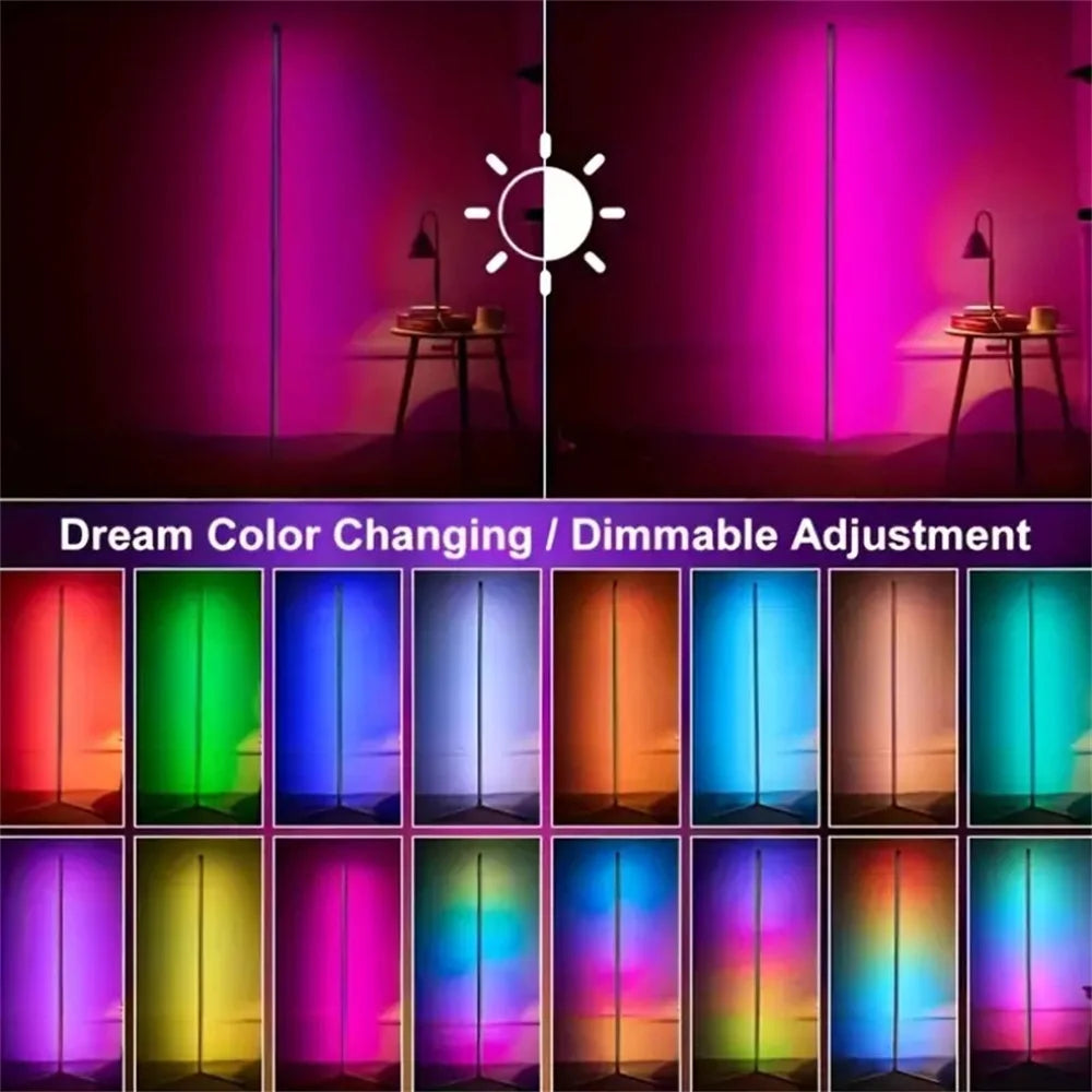 Smart RGB Corner Floor Lamp — 16 Million Colours, Music Sync, App & Remote Control, 150cm