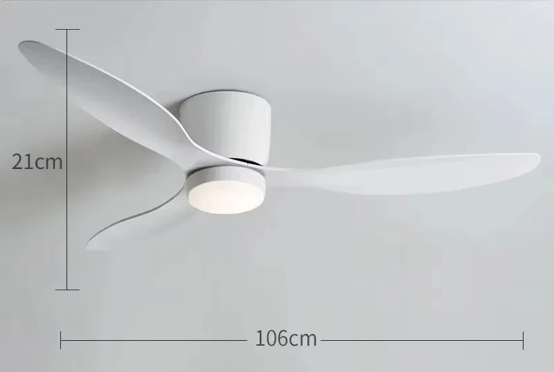 Modern Ceiling Fan with LED Light & Remote Control — 42 Inch, Energy Saving, 3 Colour Options