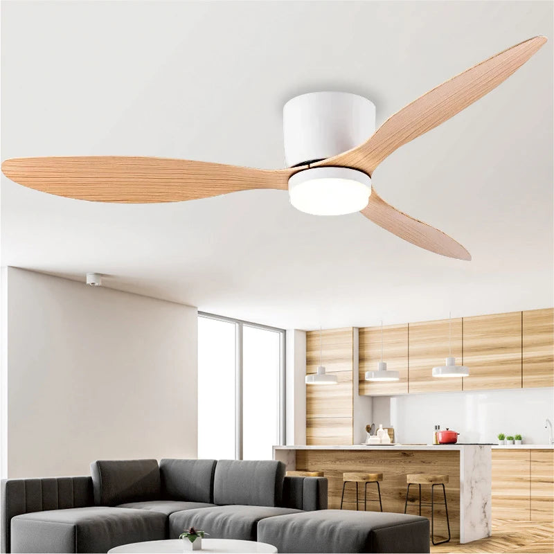 Modern Ceiling Fan with LED Light & Remote Control — 42 Inch, Energy Saving, 3 Colour Options