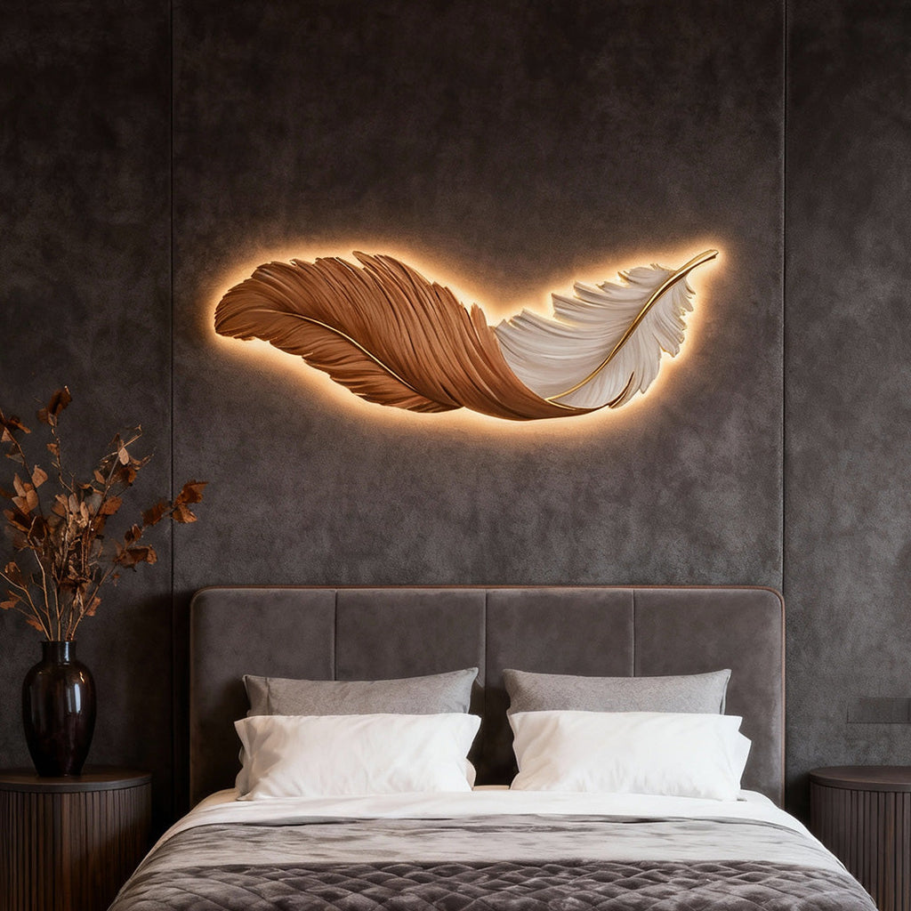 Feather Wall Lamp Modern Luxury Creative LED Art Deco Lamp
